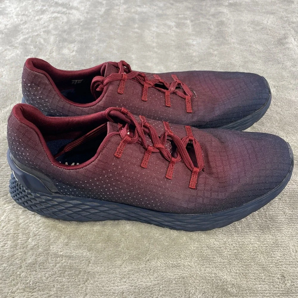 NOBULL Ripstop Runner Mens 10.5 Womens 12 Training Shoes Maroon Navy Ombre